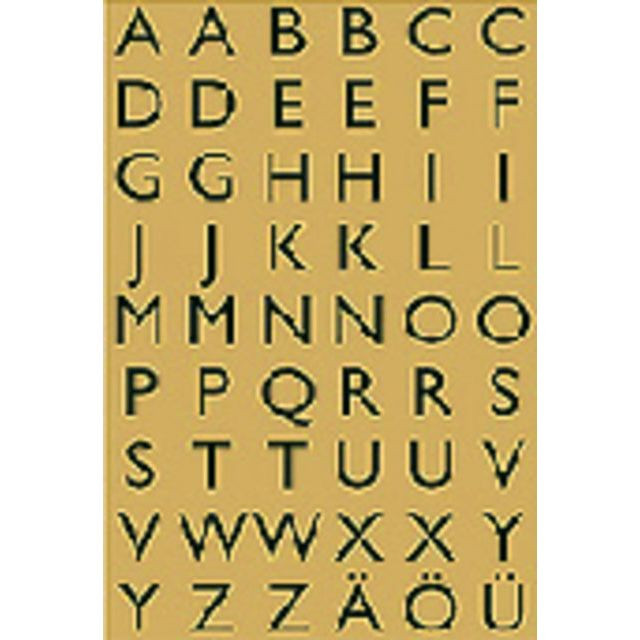 Etiket HERMA 4145 13x12mm letters A-Z zwart op goud | Blister a 4 vel | 10 stuks