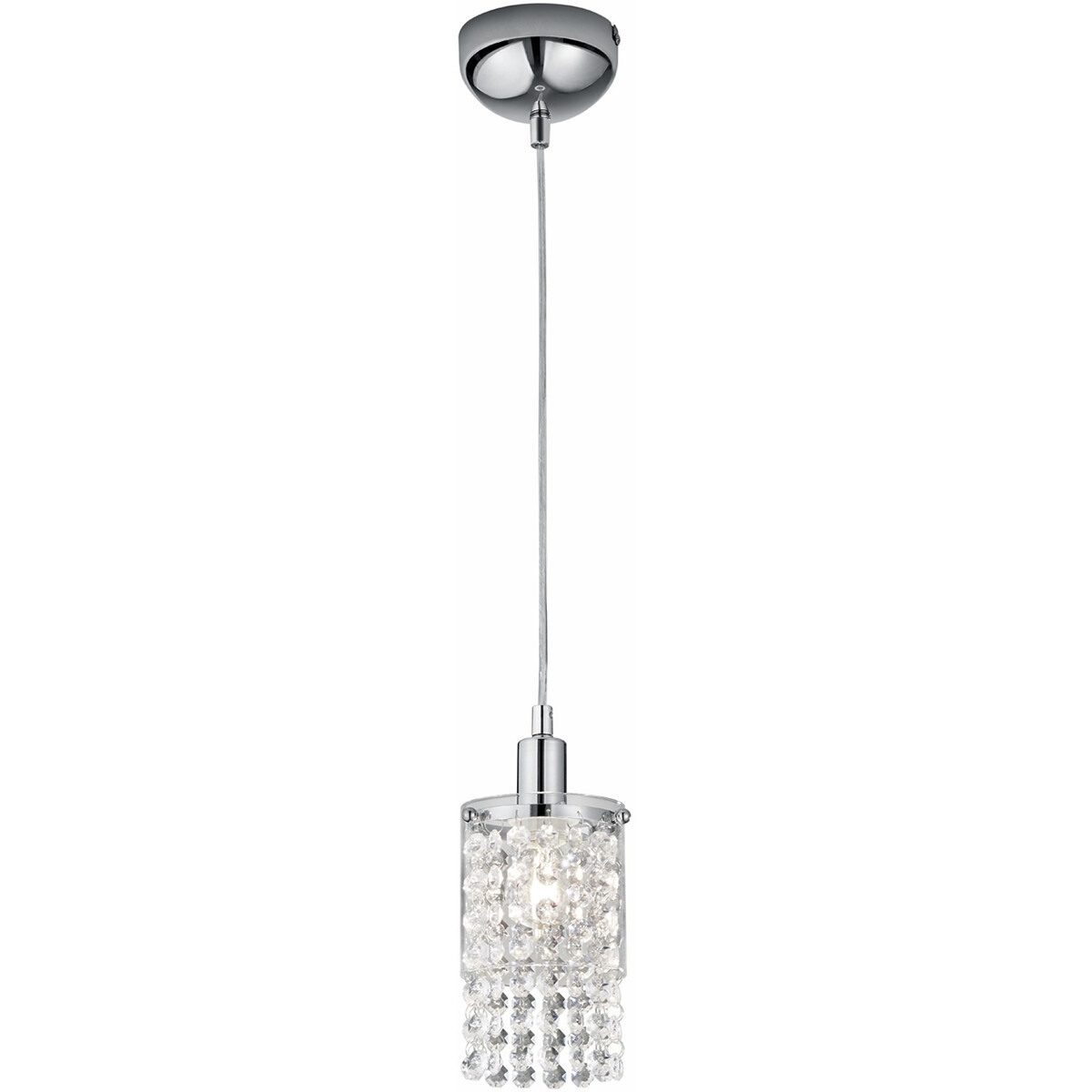 LED Hanglamp - Hangverlichting - Trion Pocino - E14 Fitting - 1-lichts - Rond - Mat Chroom - Aluminium