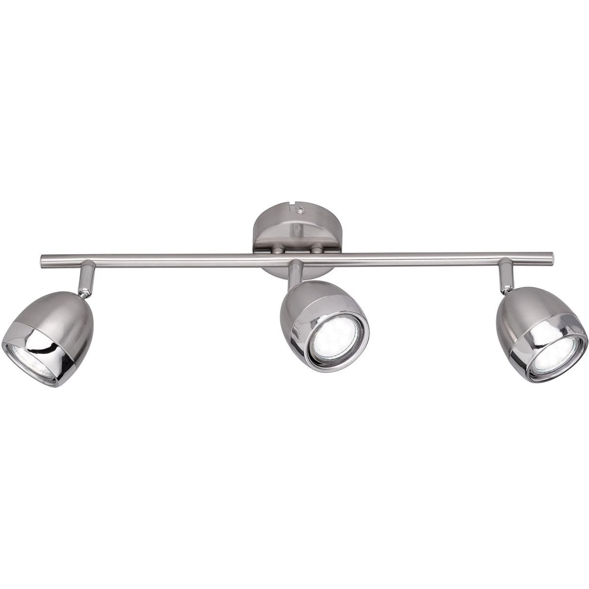 LED Plafondspot - Trion Nonta - GU10 Fitting - 9W - Warm Wit 3000K - 3-lichts - Rechthoek - Mat Nikkel - Aluminium