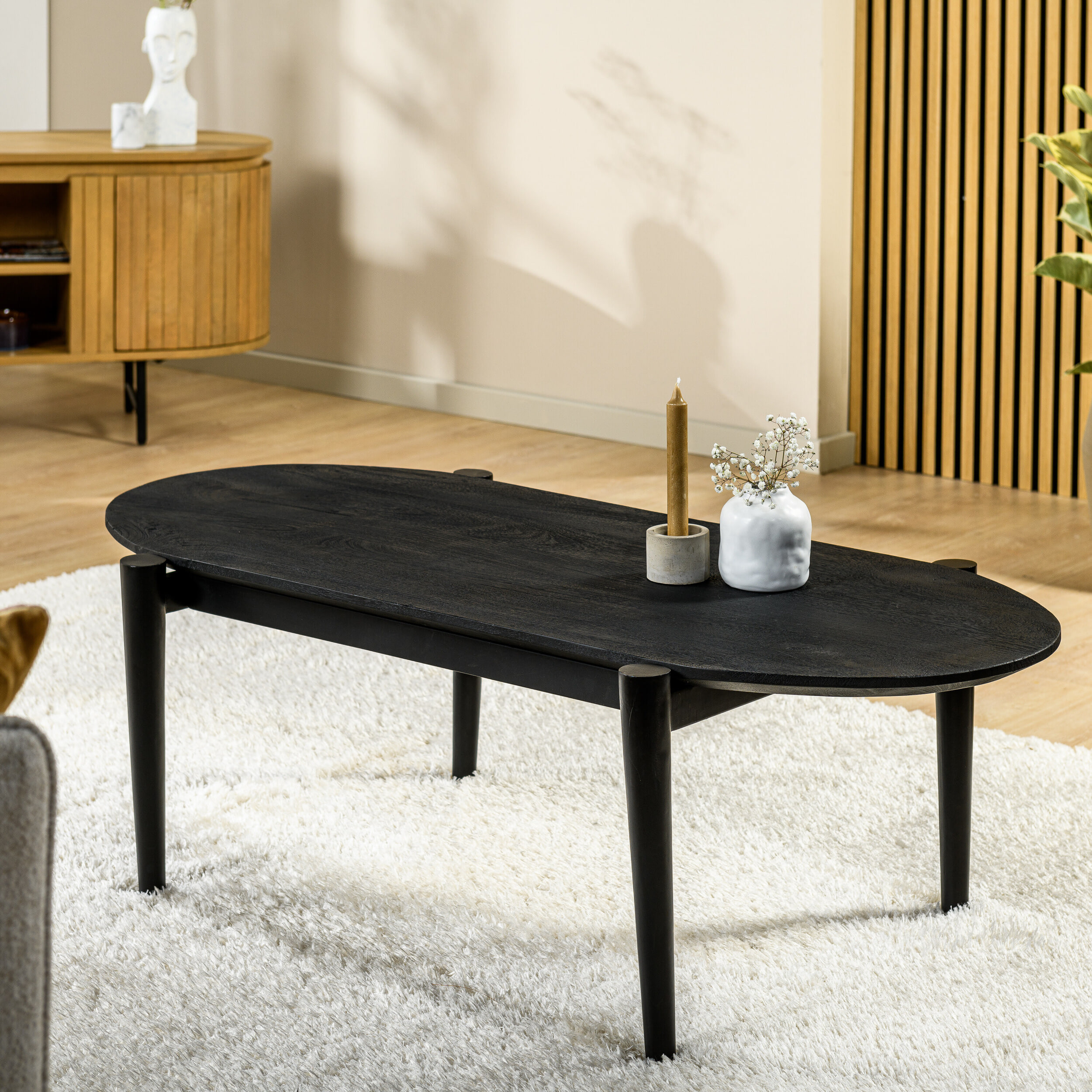 BASE Ovale Salontafel Devoris Mangohout, 120 x 60cm - Ovaal