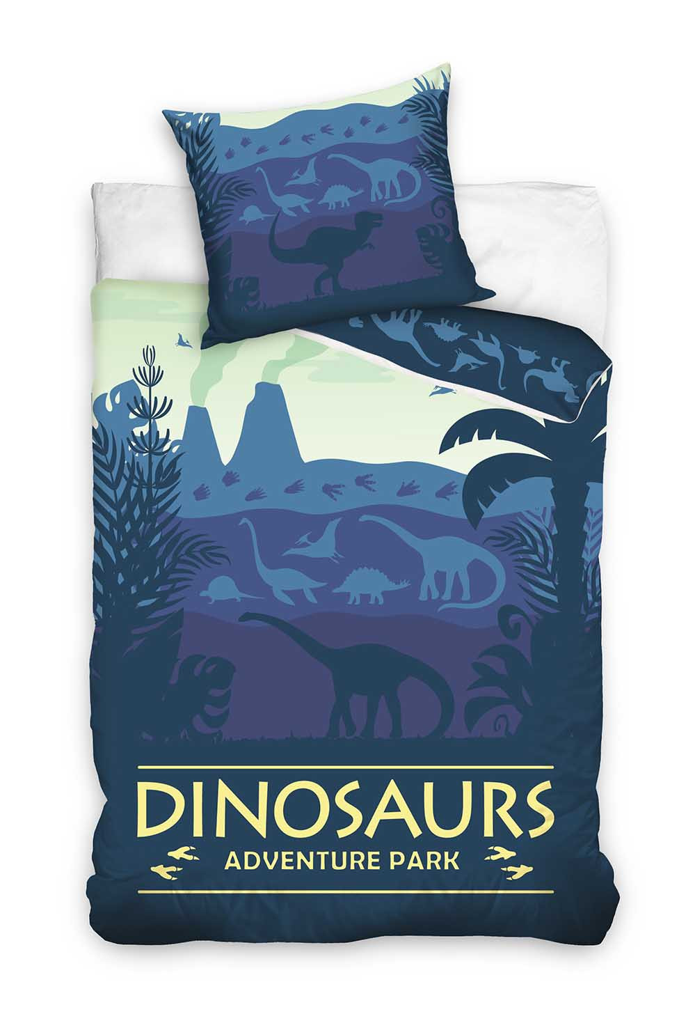 Dinosaurus Dekbedovertrek Blauw 140 x 200 cm 70 x 90 cm - Katoen