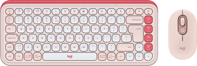 Logitech Pop Icon Combo toetsenbord en muis set Rose