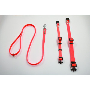 Halsband of looplijn Luca anti-slip rubber oranje Band 20 mm