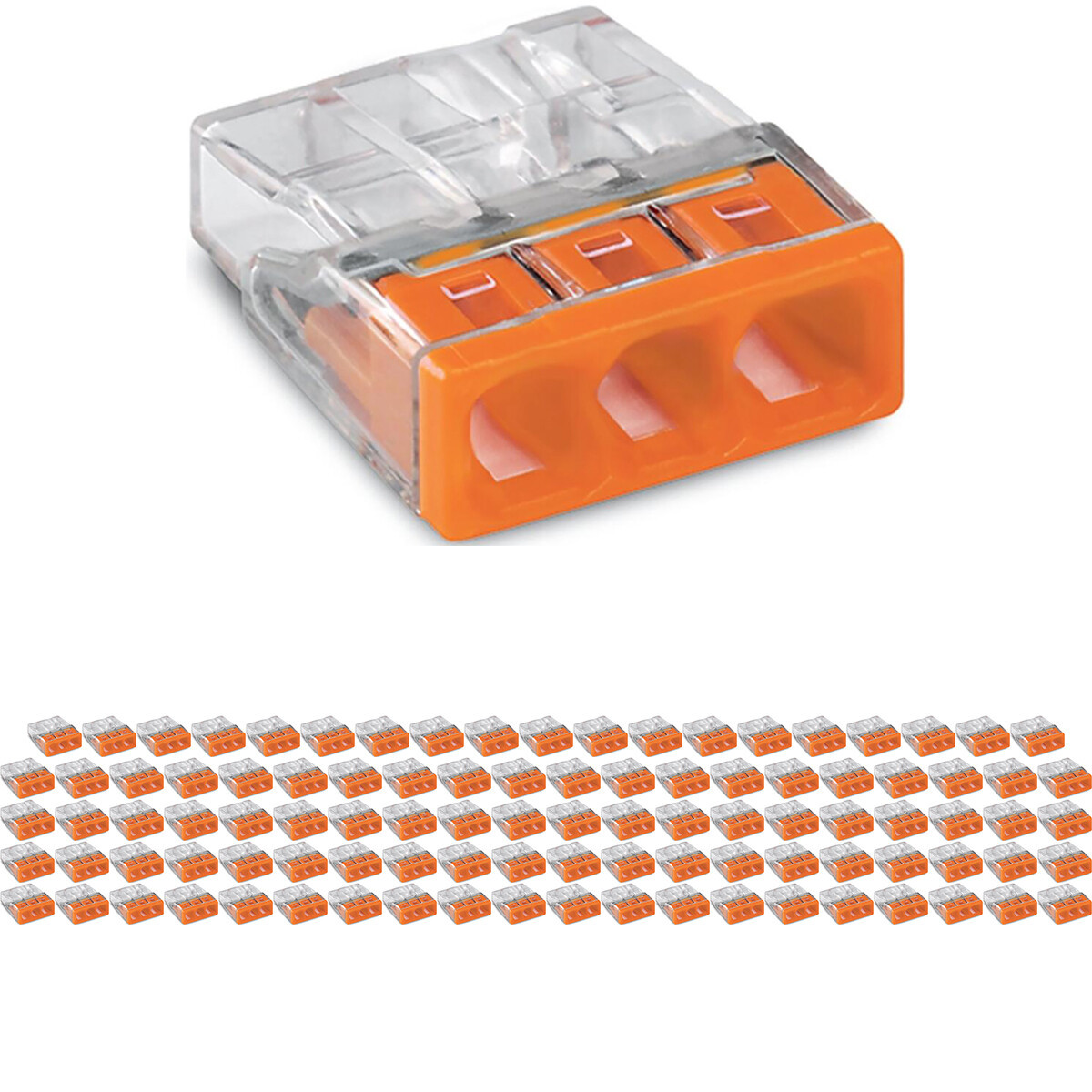 WAGO - Lasklem - 3 Polig - 0.5-2.5mm2 - Oranje - 100 Stuks