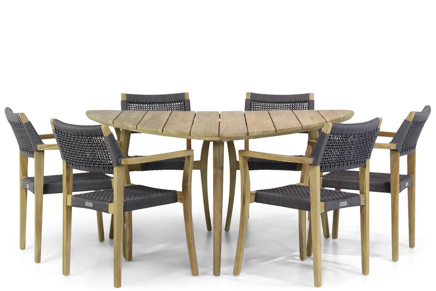 Lifestyle Dallas/Julia 155 cm triangel dining tuinset 7-delig