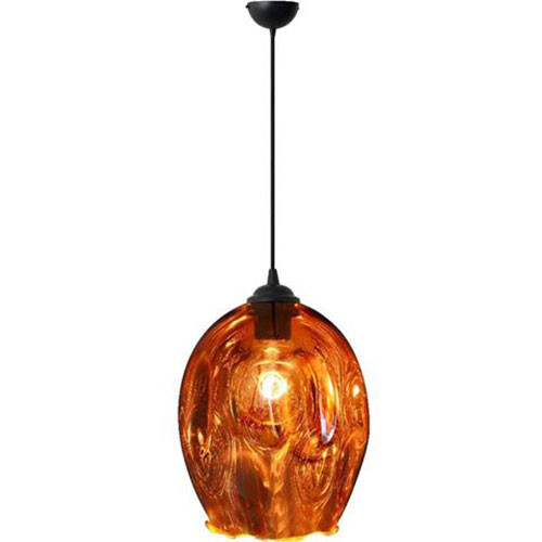 LED Hanglamp - Meteorum XL - Ovaal - Koper Glas - E27