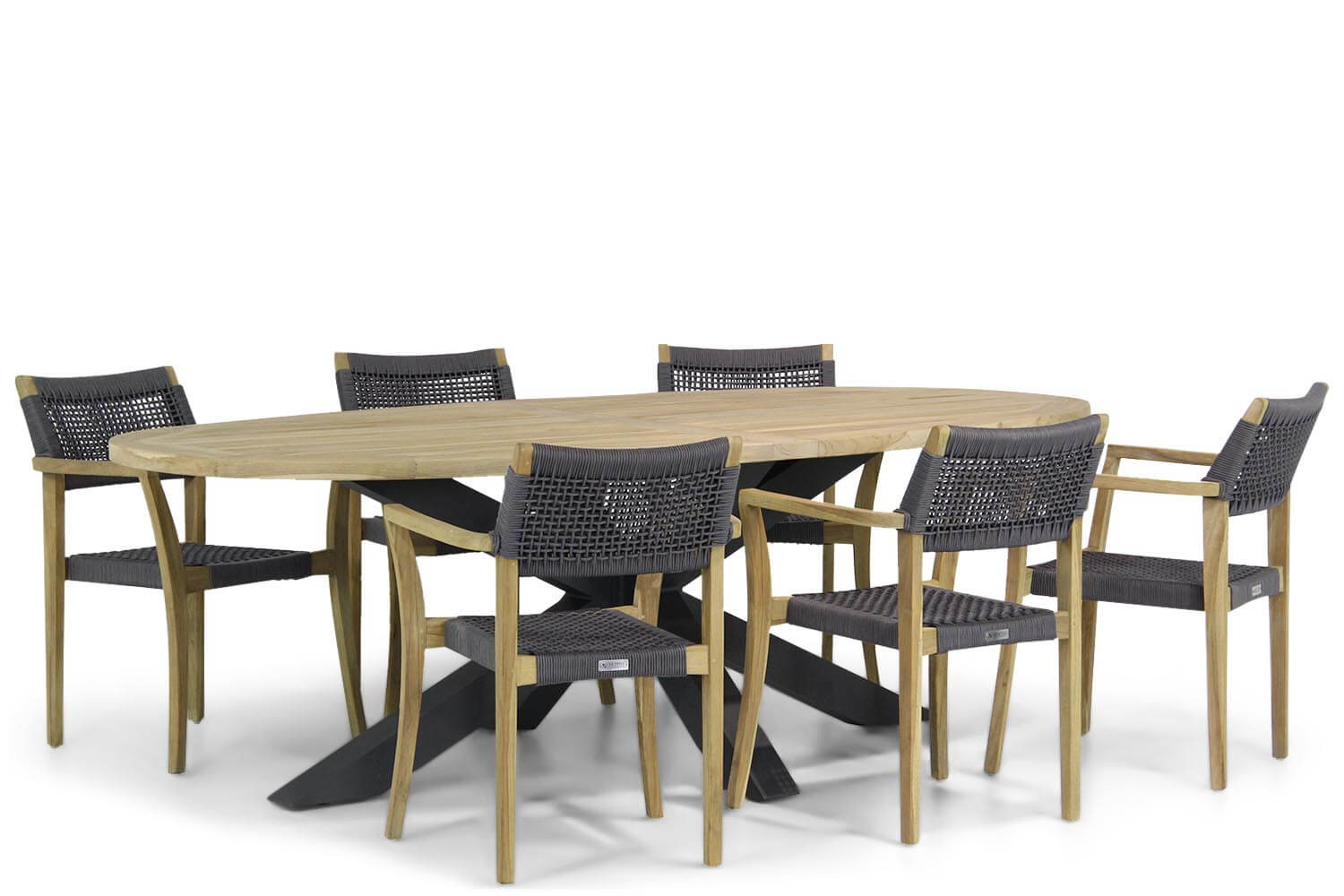 Lifestyle Dallas/Brookline 240 cm ovaal dining tuinset 7-delig