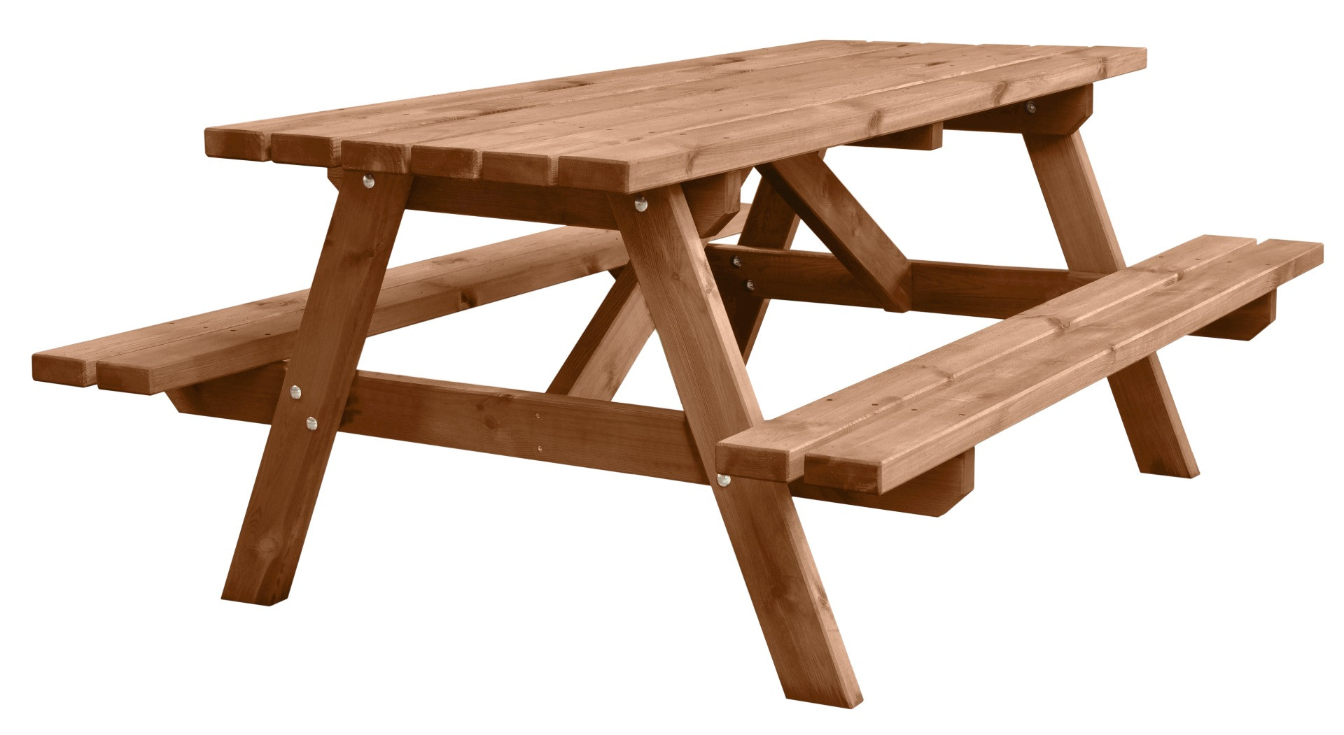 Picknicktafel zwaar grenen deluxe 180cm bruin geïmpregneerd