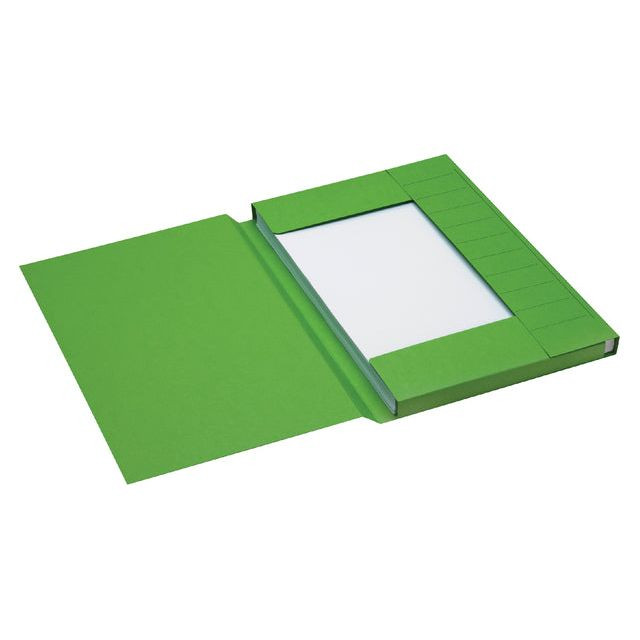 Dossiermap Secolor folio 3 kleppen 225gr groen | 125 stuks