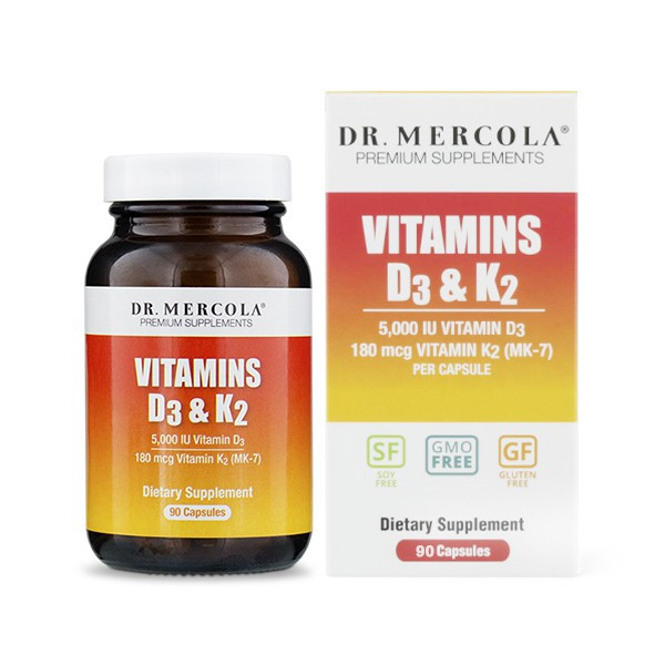 Vitamins D3 & K2 90 Capsules - Dr Mercola