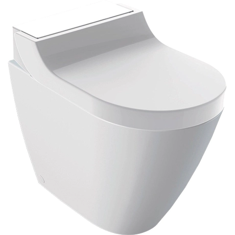 Geberit AquaClean Tuma Comfort douche wc staand wit glans met afdekplaat wit glas