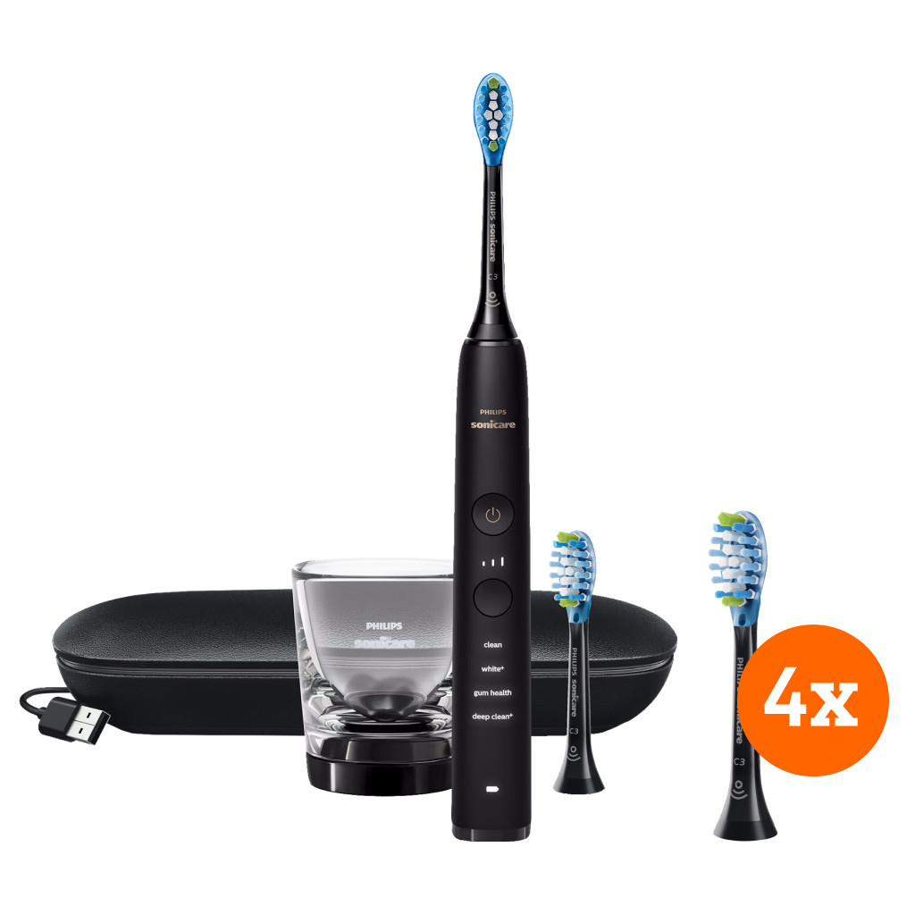 Philips Sonicare DiamondClean 9000 HX9913/18 + opzetborstels (4 stuks)