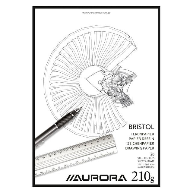 Tekenblok Aurora A4 20v 210gr Bristol papier