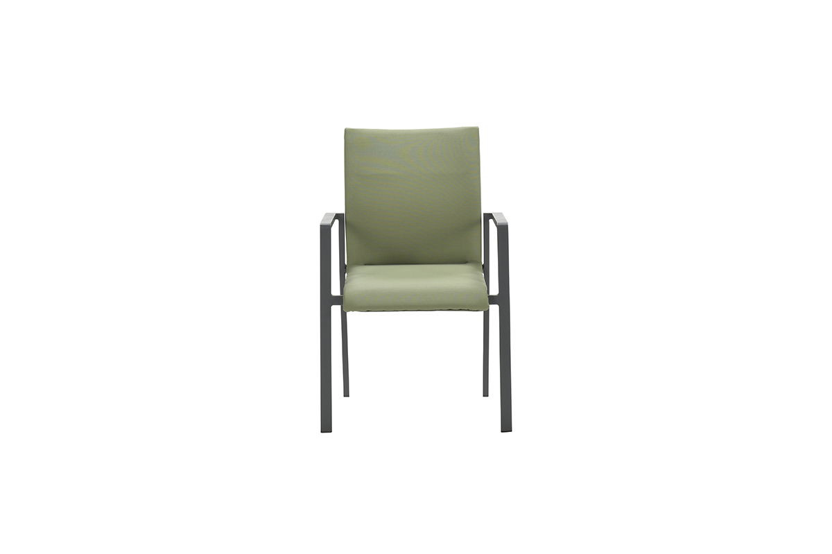 Dallas dining fauteuil carbon black/ moss green - Garden Impressions