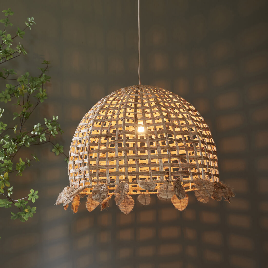 Rivièra Maison Hanglamp Marisol Bananenblad - Naturel