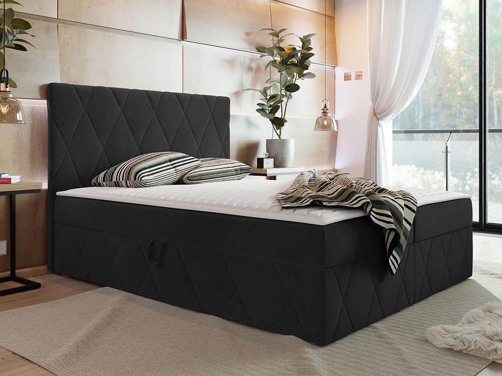 Boxspring SIMONA 160x200 cm zwart