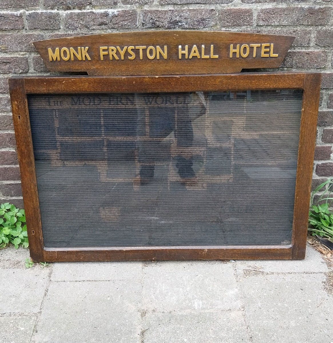 Monk Fryston Hall Hotel Vilten Informatiebord - Origineel