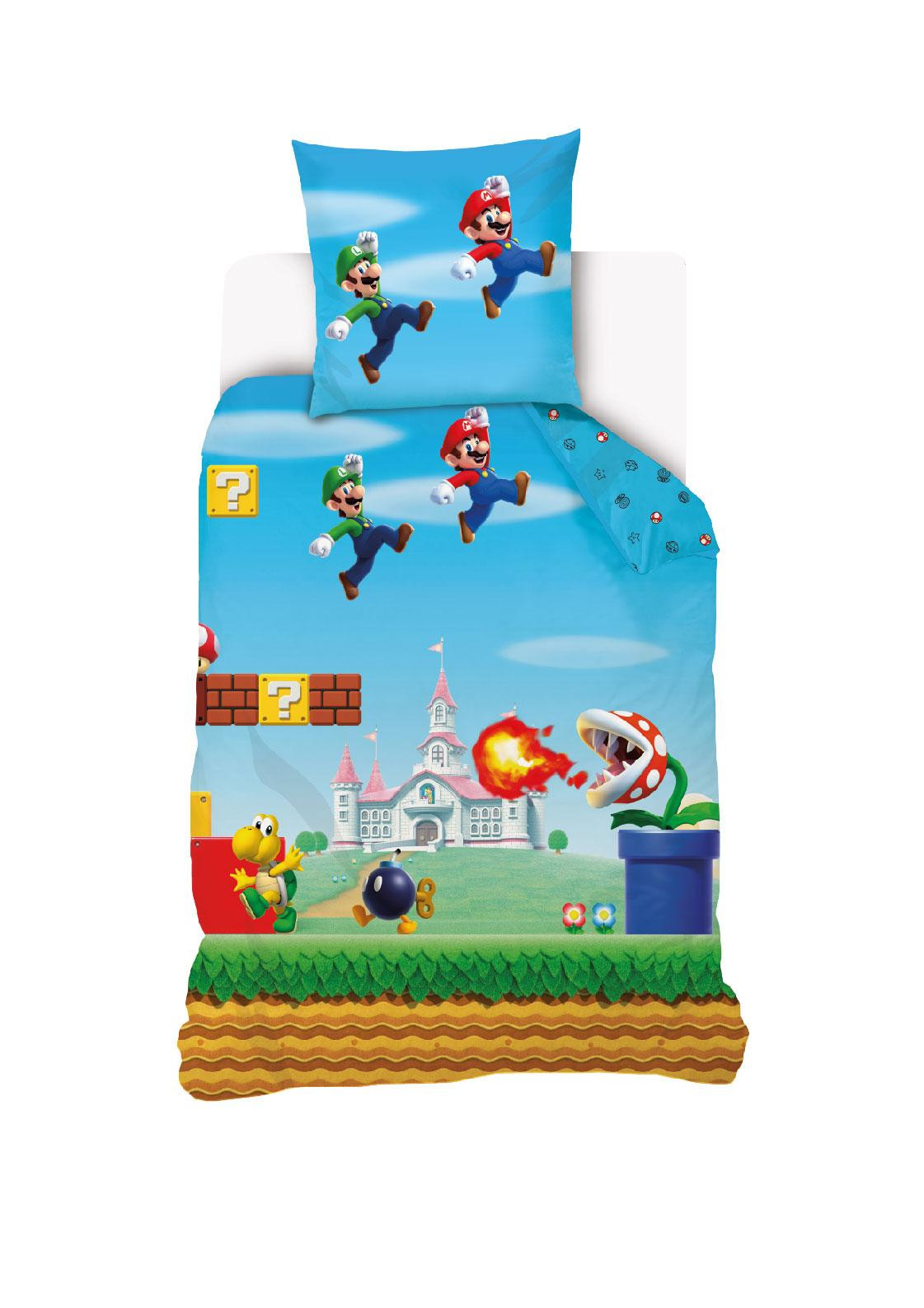 Super Mario Dekbedovertrek 140 x 200 cm - 70 x 90 cm