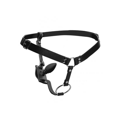 XR Brands Men's Harness with Silicone Butt Plug