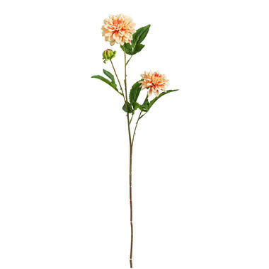 Kunstbloem Dahlia Mini Spray - peach - 68 cm - Leen Bakker