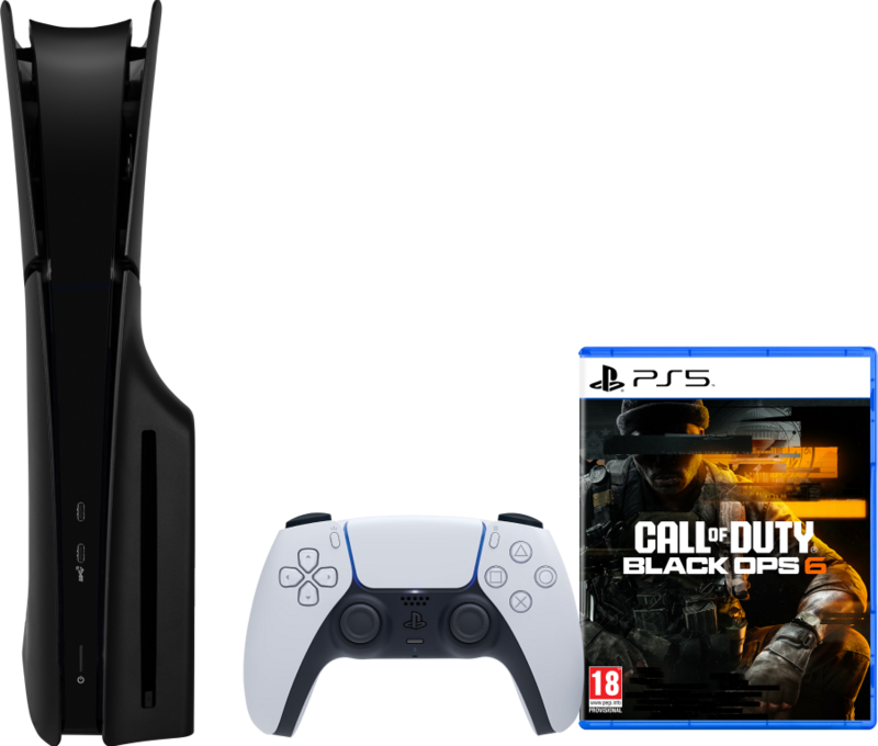 PlayStation 5 Slim Disc Edition + Call of Duty: Black Ops 6 + Covers Zwart