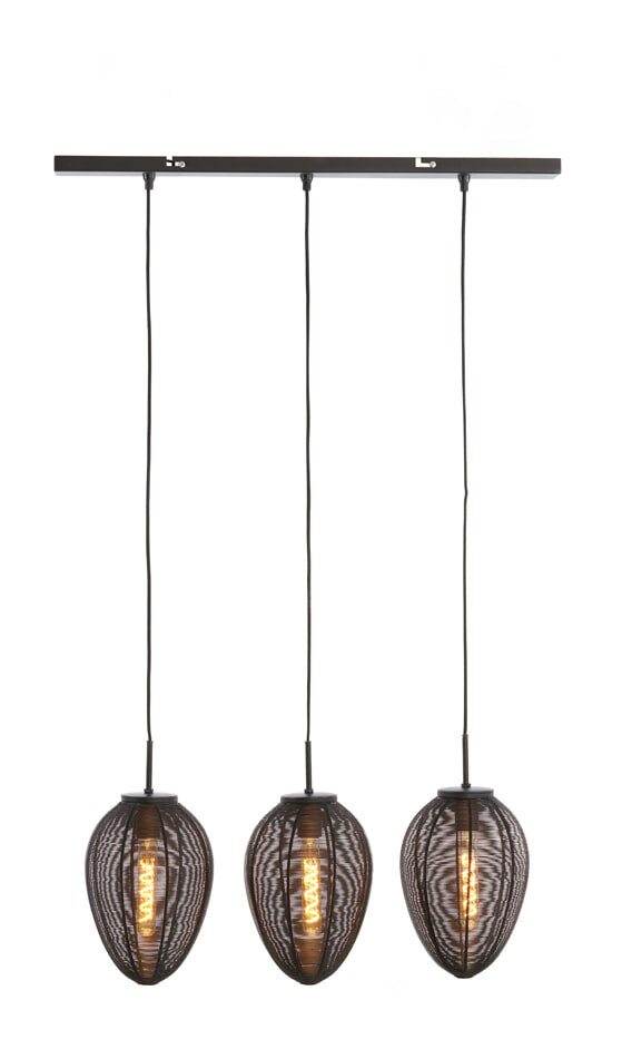 Light & Living Hanglamp 'Yaelle' 3-Lamps, kleur Mat Zwart