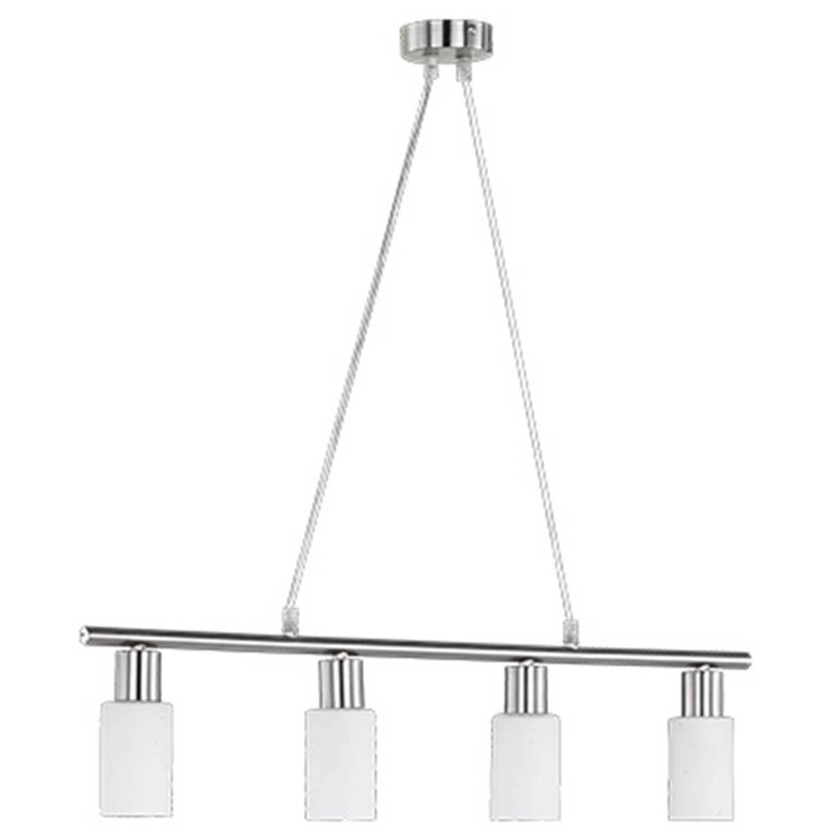 LED Hanglamp - Hangverlichting - Trion Smast - E14 Fitting - Rechthoek - Mat Nikkel - Aluminium