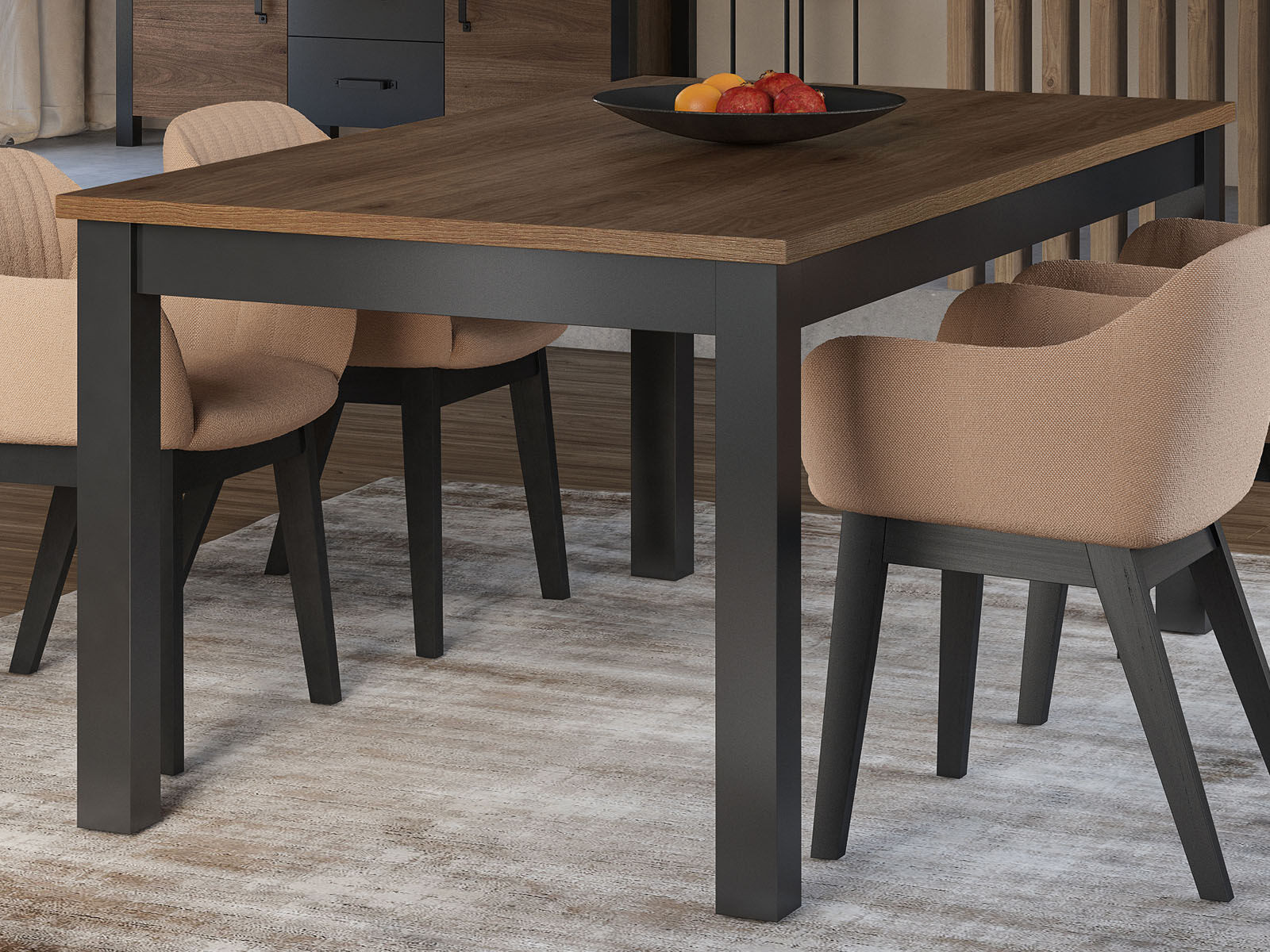 Verlengbare eettafel OLIANNE 130>175 cm okapi eik