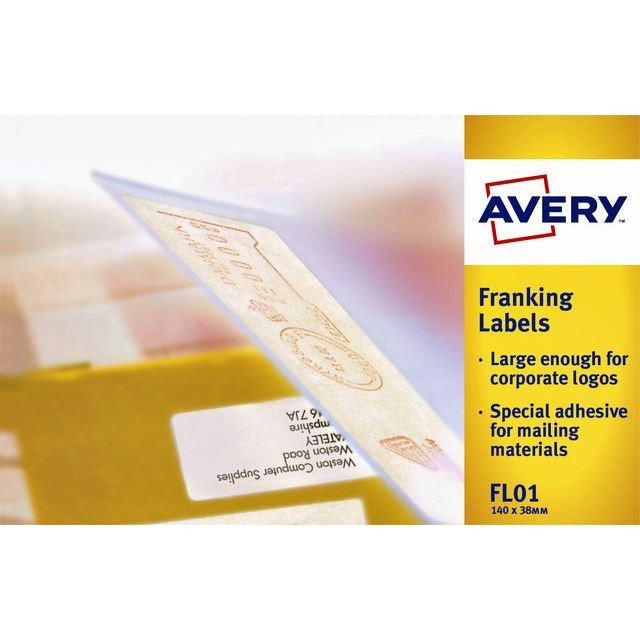 Frankeeretiket Avery FLO1 140x38mm 1000stuks