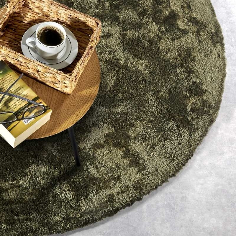 Vloerkleed Calida Groen - Elle Decoration Cosy - Rond - Dekbed-Discounter.nl