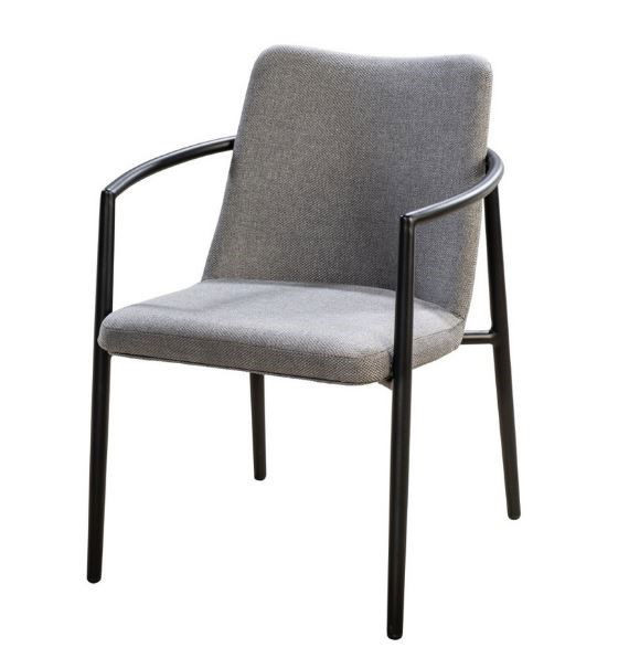 Youkou dining chair alu black/mixed grey - Yoi