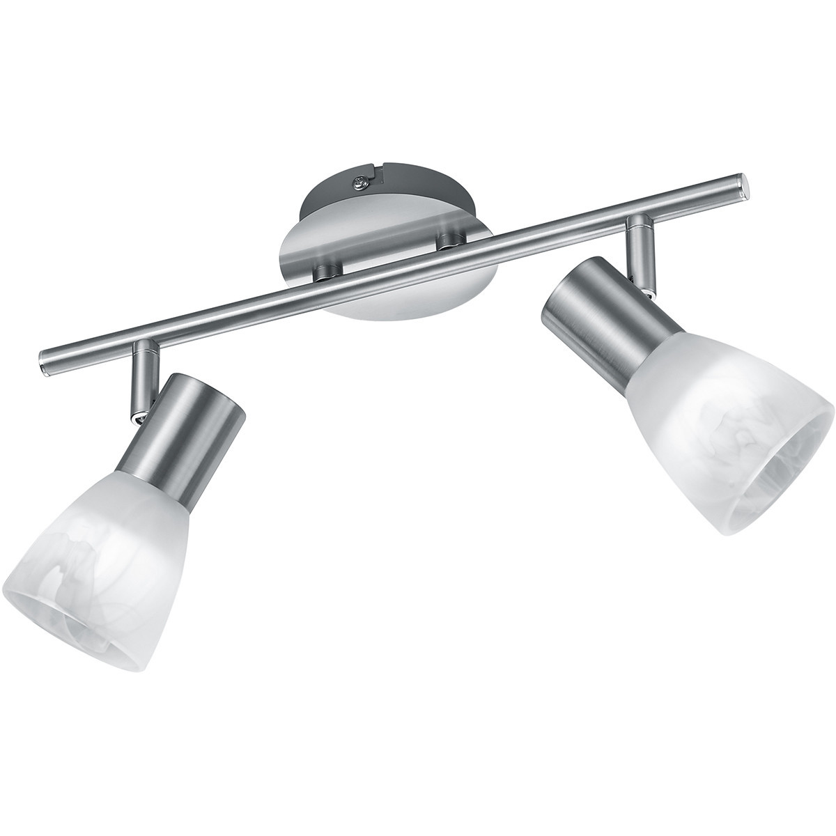 LED Plafondspot - Trion Vosta - E14 Fitting - 8W - Warm Wit 3000K - 2-lichts - Rond - Mat Nikkel - Aluminium