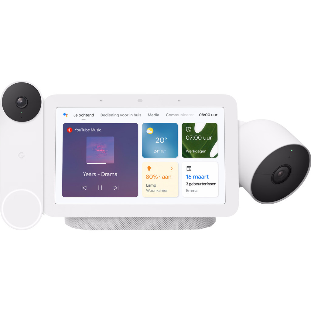 Google Nest Cam + Nest Deurbel + Nest Hub 2