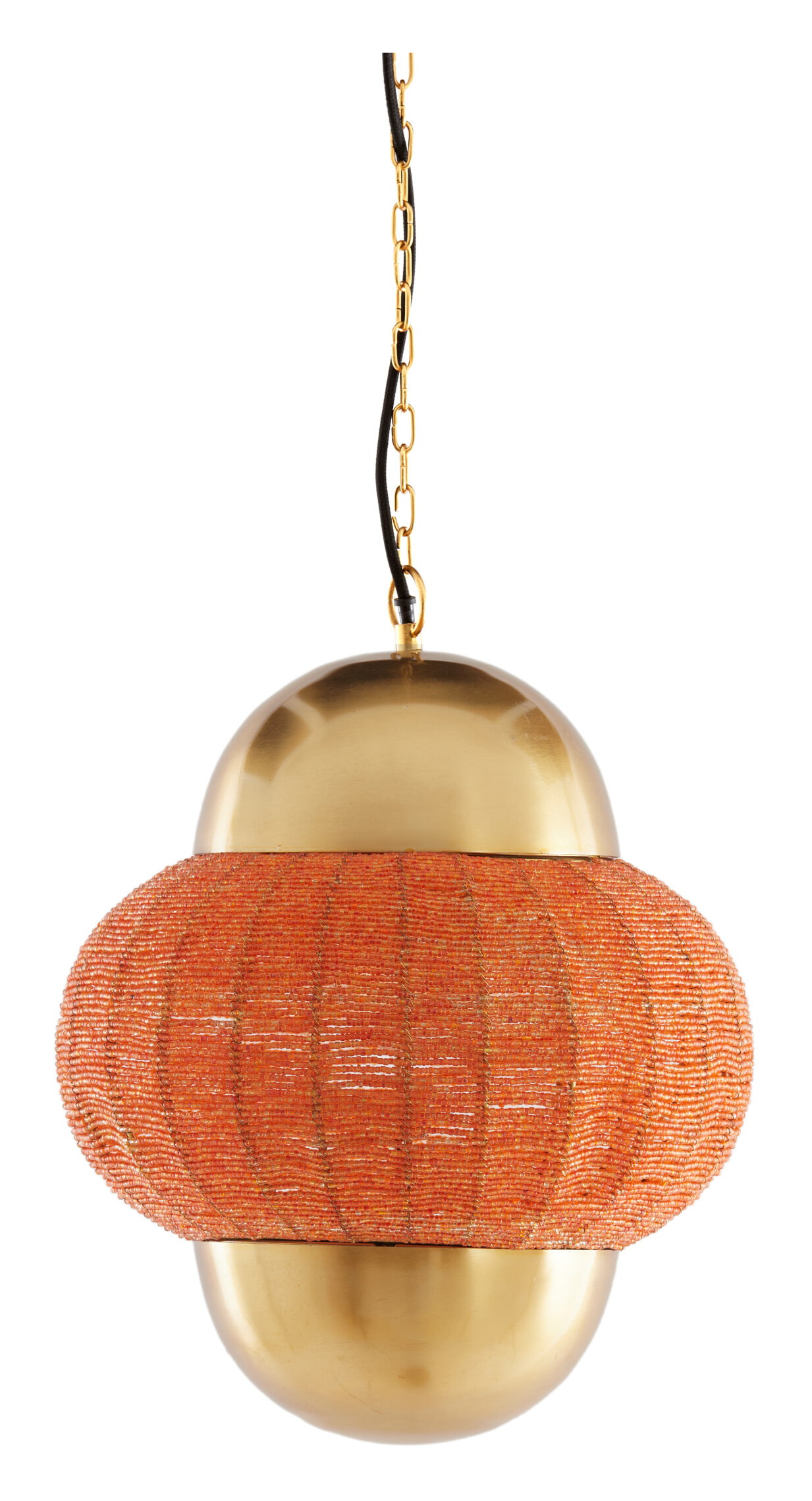 Light & Living Hanglamp 'Cetara' Kralen, 33cm, kleur Oranje/Brons