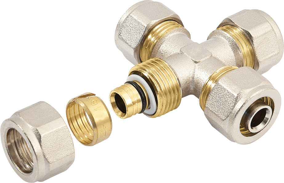 Bonfix - Alu-Knelfitting - Kruisstuk - 4 x alu-knel - 20mm x 20mm x 20mm x 20mm