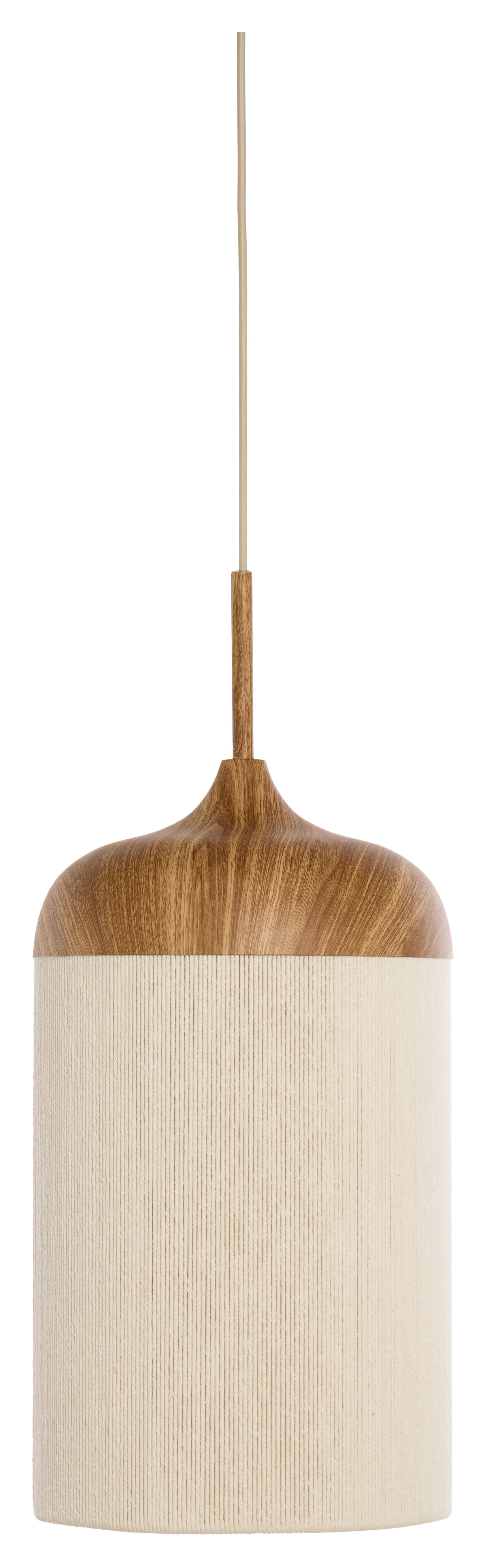 Light & Living Hanglamp Dania Houtlook en touw, 16cm - Bruin