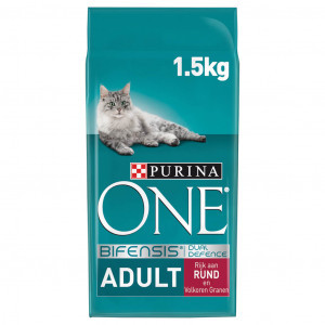 Purina One Adult met rund kattenvoer 2 x 1,5 kg