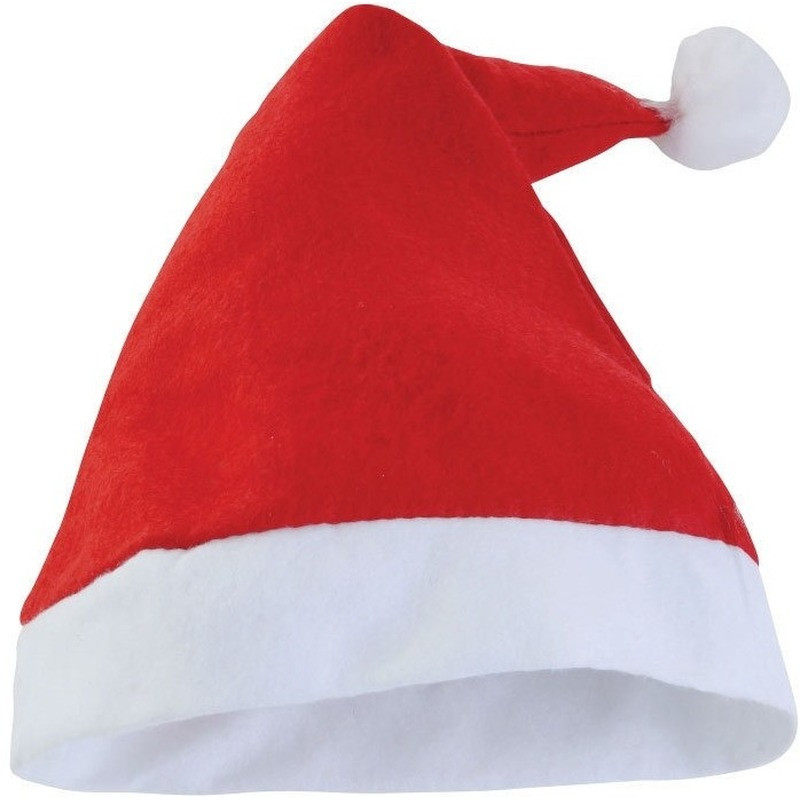 Faram Party Kerstmuts - rood - acryl - volwassenen - verkleed accesoires