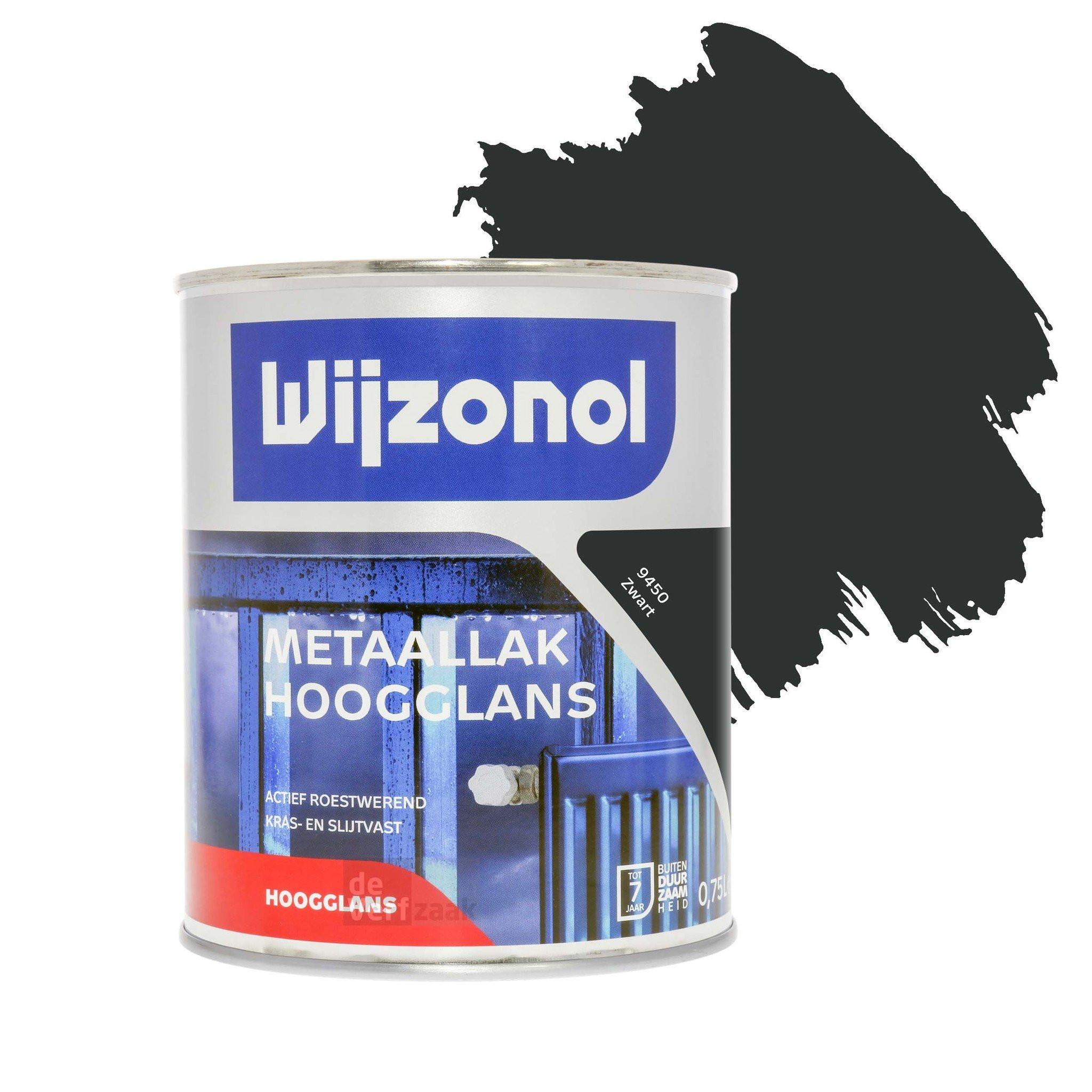 Wijzonol Metaallak Hoogglans 9450 Zwart