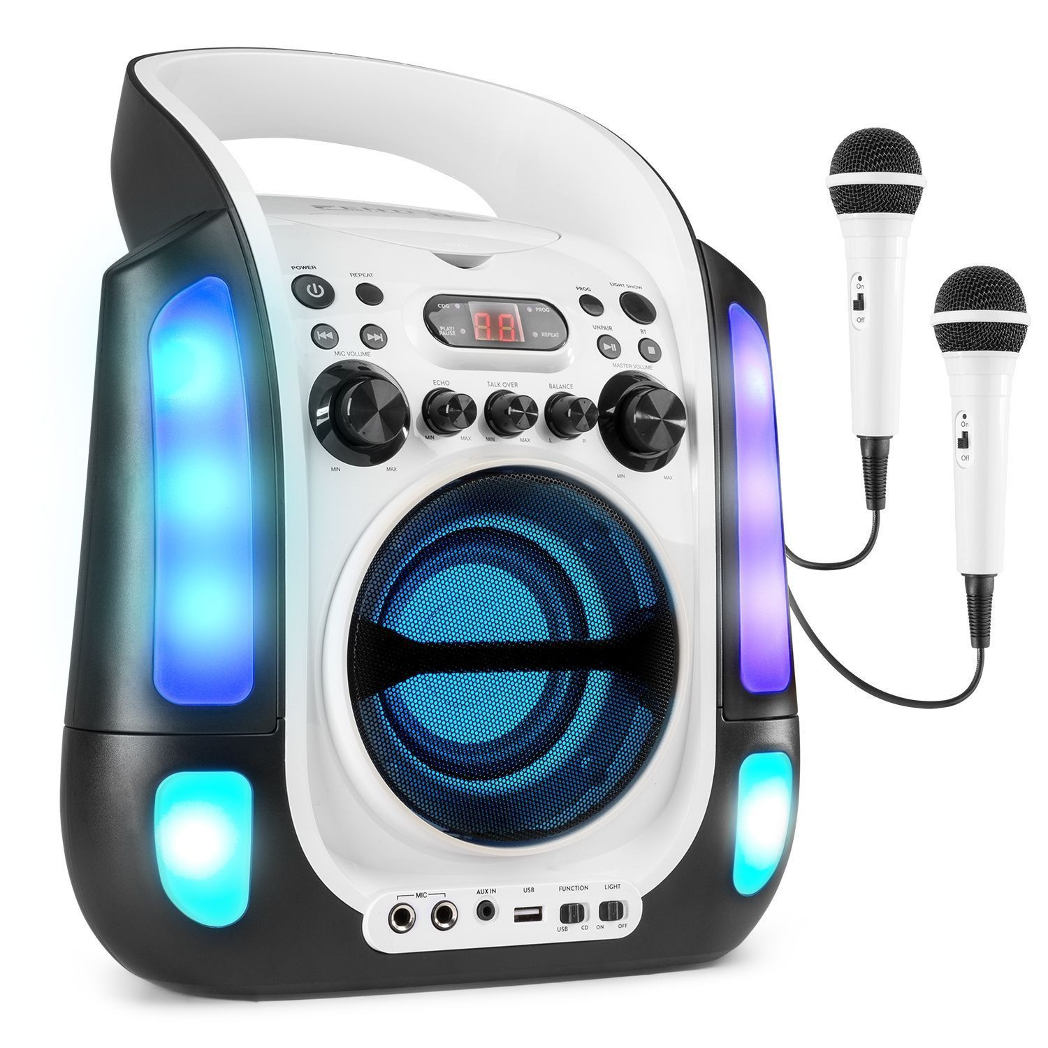 Fenton SBS30W draagbare karaoke set met Bluetooth, CD+G en microfoons