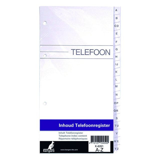 Telefoonalbum KTC navulling A-Z 4-rings