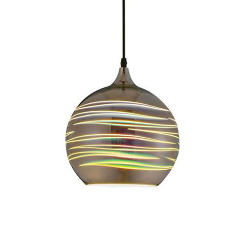 LED Hanglamp 3D - Structure - Rond - Chroom Glas - E27