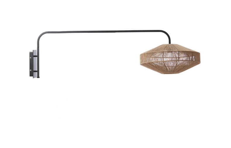 Light & Living Wandlamp Lyra - Naturel/Mat Zwart