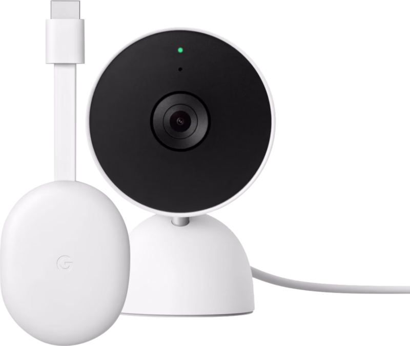 Google Chromecast 4K met Google TV + Google Nest Cam Indoor