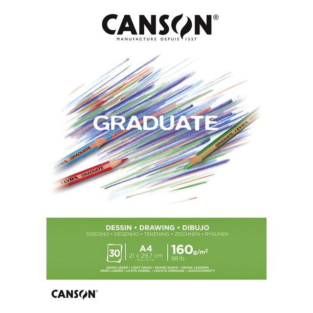 Tekenblok Canson Graduate Dessin A4 160gr 30vel