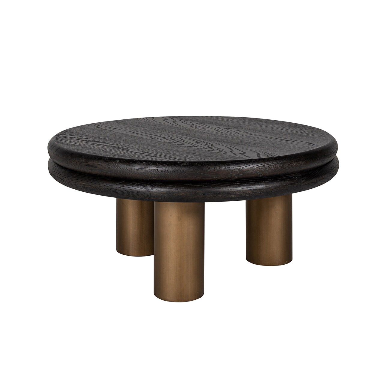 Richmond Salontafel Macaron Eikenhout en metaal, 80cm - Bruin - Rond