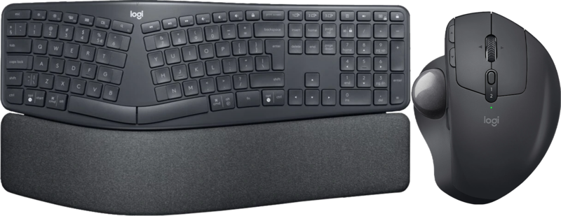 Logitech K860 + Logitech MX Ergo Draadloze Muis