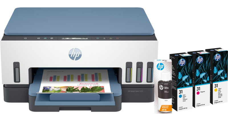 HP Smart Tank 7006 + 1 set extra inkt