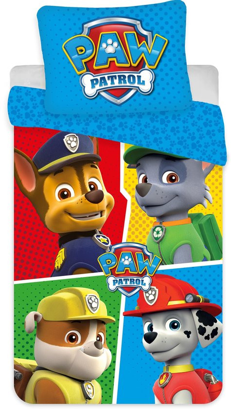 PAW Patrol Dekbedovertrek Squares 140 x 200 cm - 70 x 90 cm - Polyester