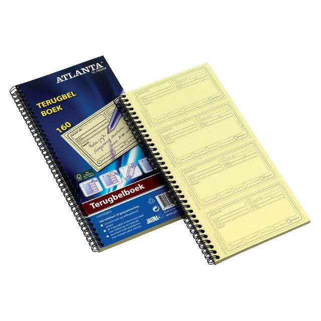 Terugbelboek Atlanta 74x128mm 400 notities 100vel | 5 stuks